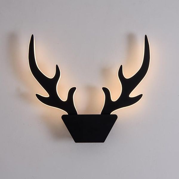 

wall lamp antlers modern led lamps light black/white bedroom iron applique murale luminaire wandlamp