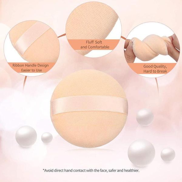 

sponges, applicators & cotton 5pcs professional round shape facial face body powder makeup sponge foundation cosmetic portable soft puff k0j