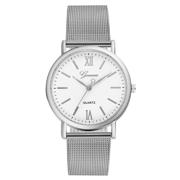 

wristwatches ladies fashionable luxurious watch women's casual quartz mesh band simple dial analog wrist reloj hombre relogio, Slivery;brown