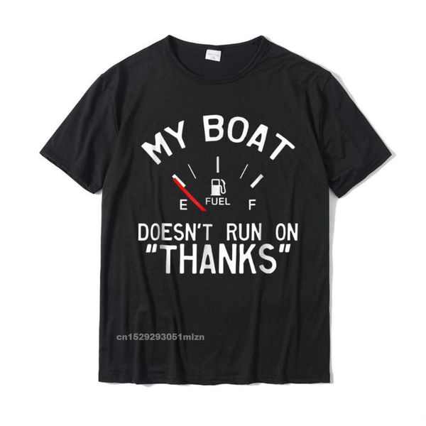 

men's t-shirts my boat doesnt run on thanks funny boating t-shirt cotton man fashionable tees family printing, White;black