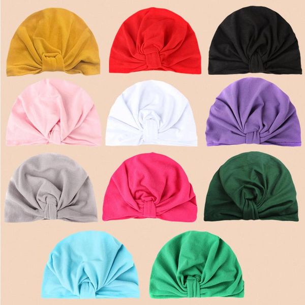 

caps & hats born baby boys and girls slouch beanie hat breathable thin cute children turban knot kids headwear hair, Yellow