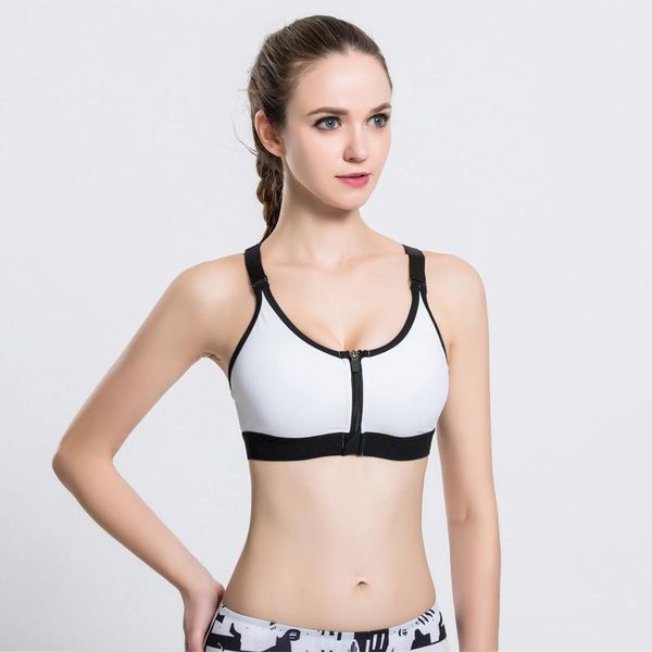 

yoga outfits sports bra black shoulder strap white workout shirt, White;red