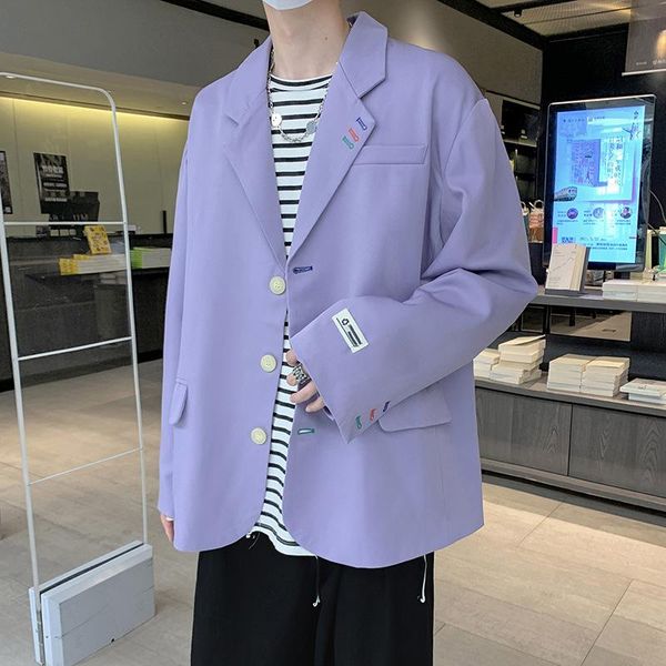 

men's suits & blazers 2021 spring autumn fashion korean style casual comfortable long single breasted suitable for shopping, White;black