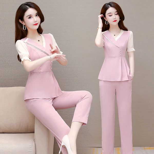 

women's two piece pants set tracksuit women sweet color clothing summer puff short sleeve pant sweat suits 2 outfits matching sets 66q3, White