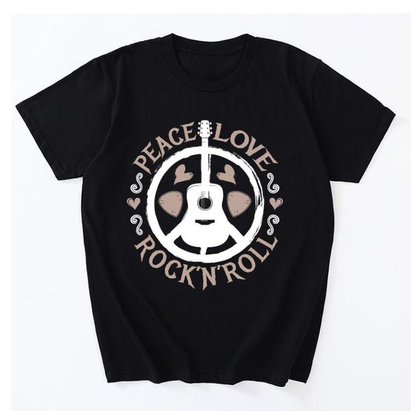 

men's t-shirts hippies peace love rock n roll t shirt gypsy soul disco lovers gift cotton casual tee birthday present, White;black