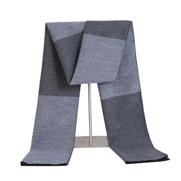 

winter warm bib busins scarf imitation cashmere bib men's plaid scarf, Blue;gray