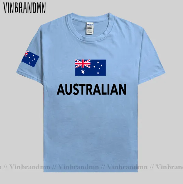 

men's t-shirts australia t shirt men aussie t-shirt cotton nation team tshirt country fans streetwear fitness homme aus australian, White;black