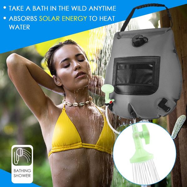 

pool & accessories 20l portable camping water bags outdoor hiking solar shower bag heating climbing hydration