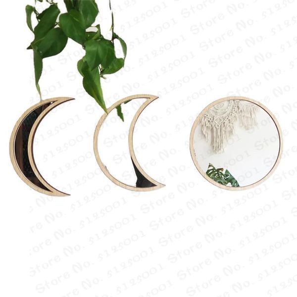 

wall stickers nordic natural decor acrylic moonphase mirrors interior design wooden moon phase mirror bohemian decoration gifts for room