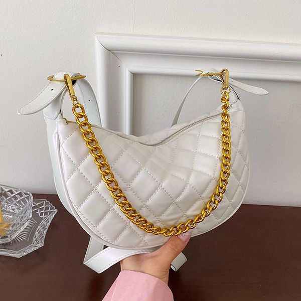 

evening bags half moon soft pu leather underarm shoulder bag women luxury designer trend chain handbags and purses lady crossbody