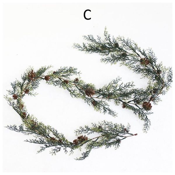 

decorative flowers & wreaths 170cm christmas decor rattan artificial vine flower tree ornament outdoor cane red pine cone snowflake branch