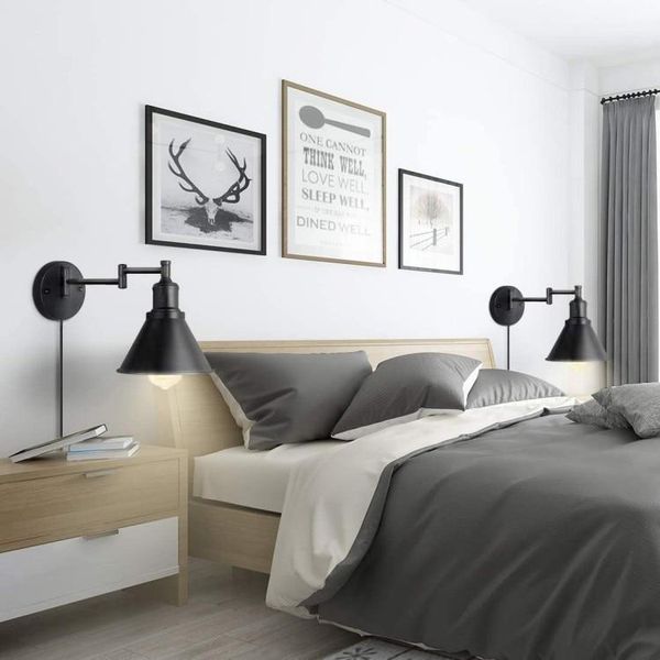 

wall lamps american modern led lamp rocker sconce industrial rotating bedroom bedside dining living room mirror front decoration