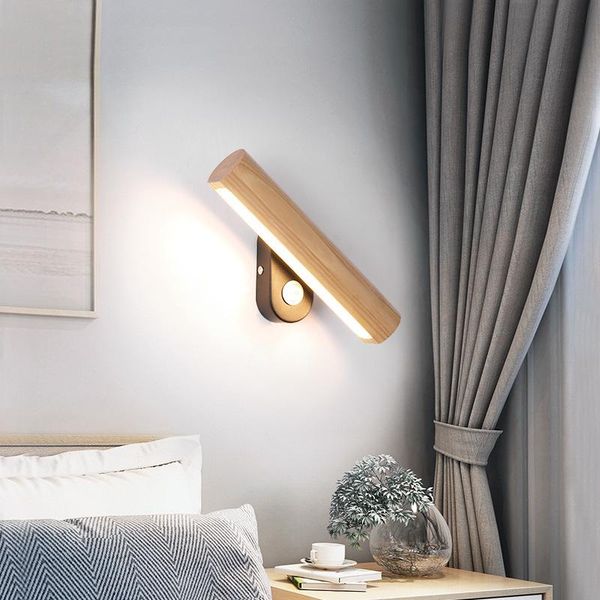 

wall lamp modern led sconce nordic lighting fixture living bedroom bedside wood indoor decoration reading room luminaire light