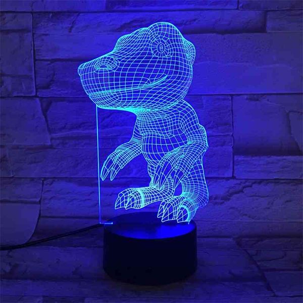 

colorful dinosaur remote control color changing vision stereo led touch desk 3d creative animal lamp