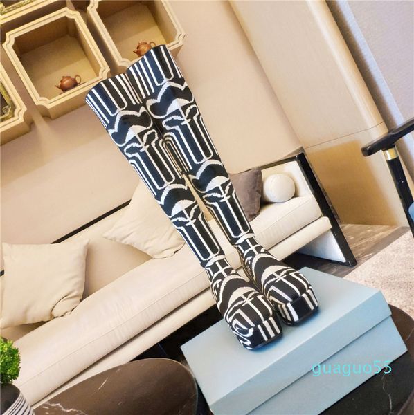 

design boots fashion winter temperament leisure wool tube short, Black