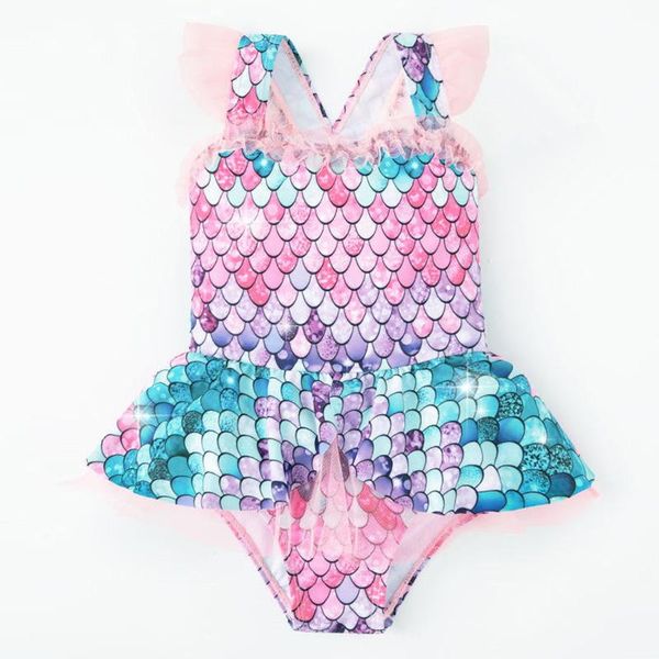 

one-pieces toddler baby girls swimsuit swimwear print children one piece kids beach wear summer girl clothes 3 to 8 years, Black