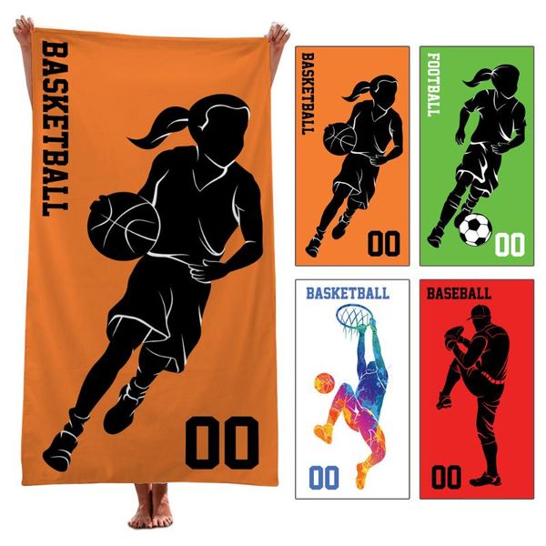

towel microfiber sports bath reversible fleece basketball series beach digital printing sunscreen shawl quick-dryingtowel