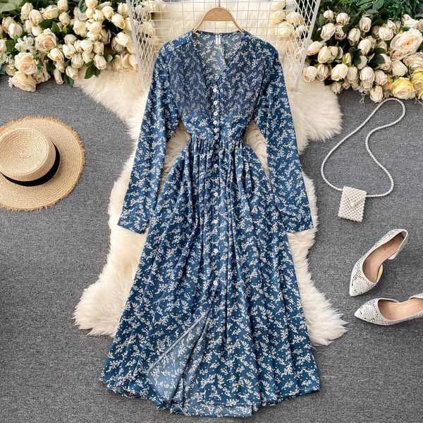 

casual dresses spring autumn women v-neck long sleeve defined waist vintage dress sgub, Black;gray