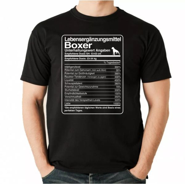 

t-shirt dose boxer life supplements men dog dogs german, White;black