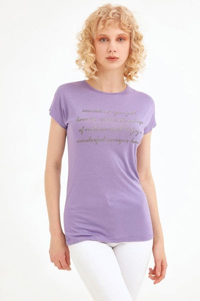 

women's t-shirt women lilac glitter text printed t-shirts sport stylish 2021 fashion, White