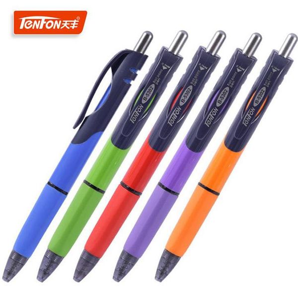 

pcs/lot tenfon blue ink press trilateral ballpoint pen 0.7mm classic office& school stationery escolar material pens, Blue;orange