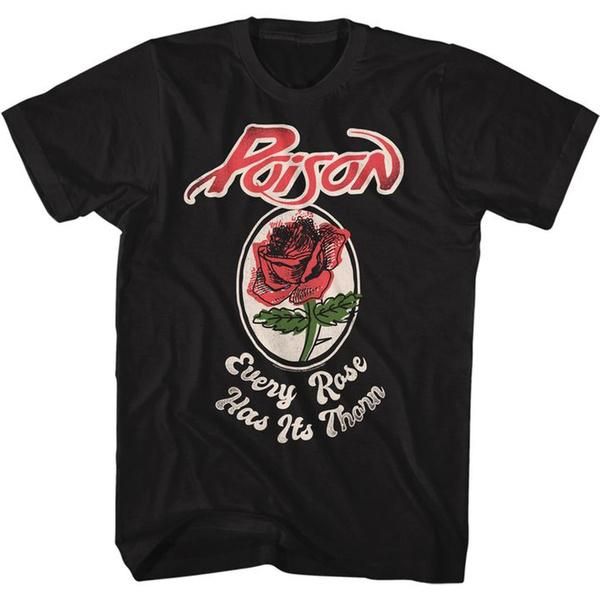 

men's t-shirts poison every rose black t-shirt summer sale, White;black