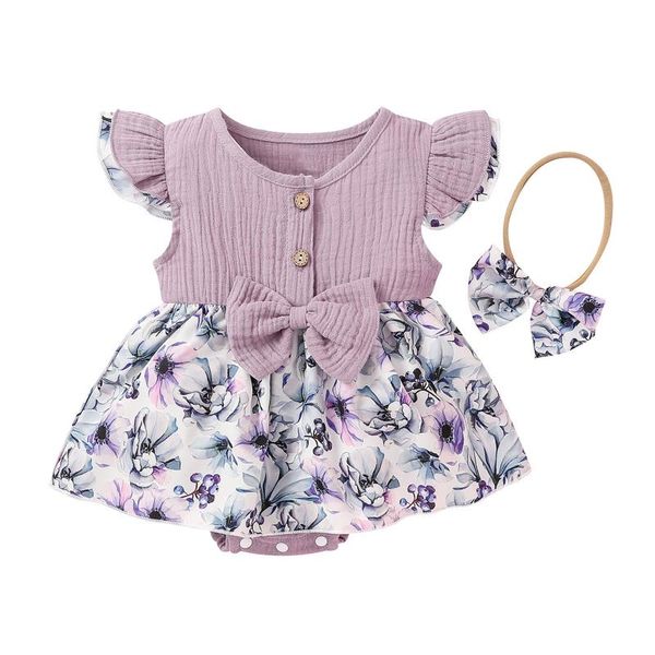 

born infant baby romper girls summer dress sets cotton floraled toddler bodysuits clothes ll3 clothing, White