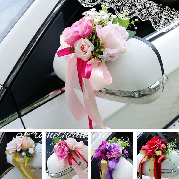 

decorative flowers & wreaths wedding car decoration flower door handles rearview mirror decorate artificial vge