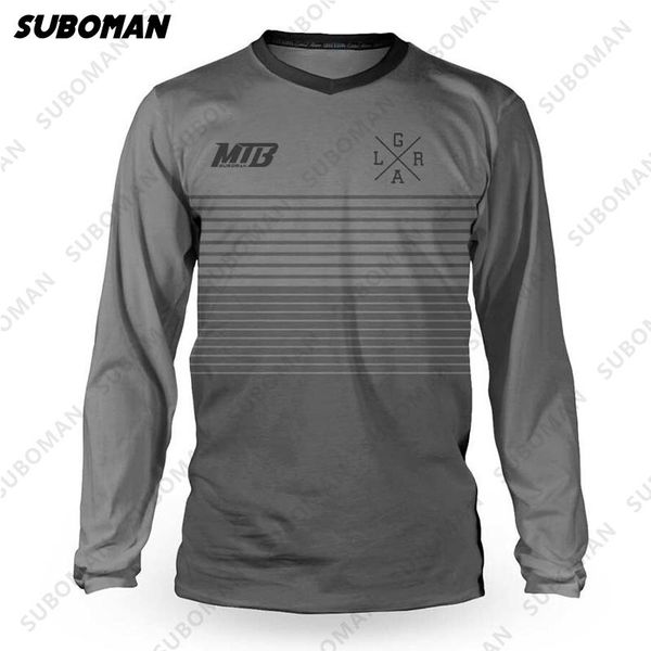 

racing jackets suboman 2021 men's downhill jerseys mtb shirts offroad dh motorcycle jersey motocross sportwear bmx mountain bike work c, Black;red