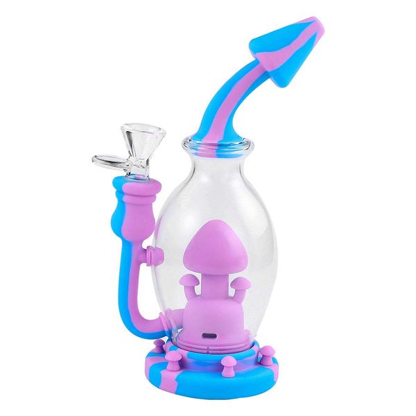 Sigara Aksesuarları Mantar Şekli Su Borusu El Borusu Hookah Silikon Dab Rig