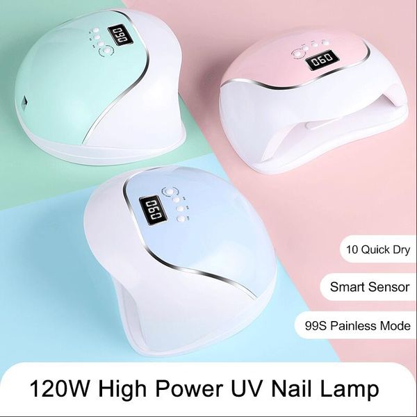 

nail dryers dryer 120w/54w uv led lamp for curing all gels builder polish varnish manicure art tools