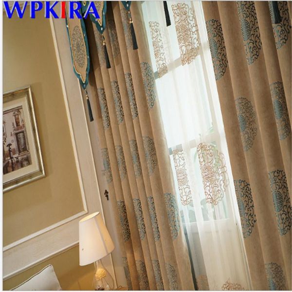 

chenille window blinds curtains for living room jacquard sheer panel blackout bedroom luxurious kitchen w-ad495#30 curtain & drapes