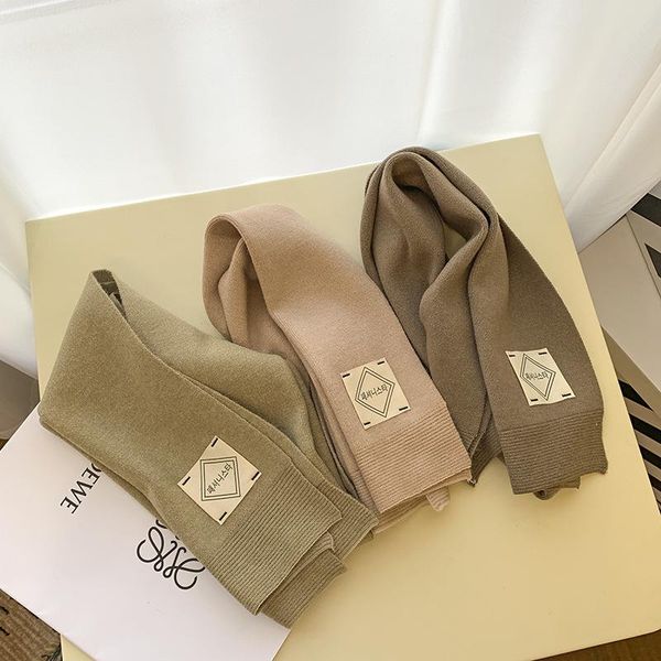 

scarves winter kids scarf boys girls baby knitted soft warm solid stole 2021 simple neckerchief, Blue;gray