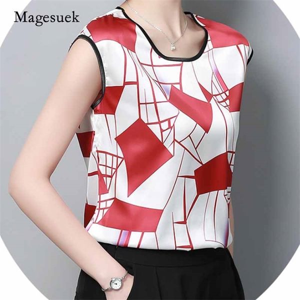 

fashion summer women printed short sleeve blouse party girls o-neck casual silk shirts blusas mujer de moda d733 30 210518, White