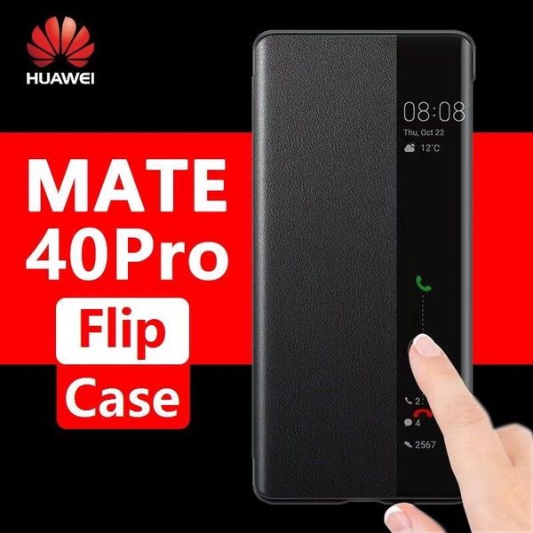 

huawei mate 40 pro case luxury flip original wake up smart sleep phone cases cover for mate40 cell