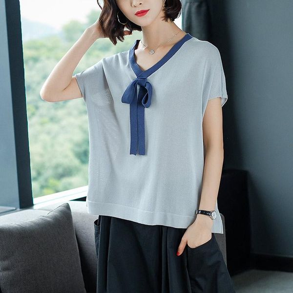 

women's blouses & shirts summer batwing sleeve women solid color knit linen cotton loose, White