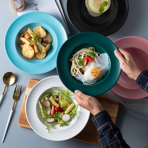 

dishes & plates nordic home pasta plate straw hat dish creative western ceramic tableware deep dinner