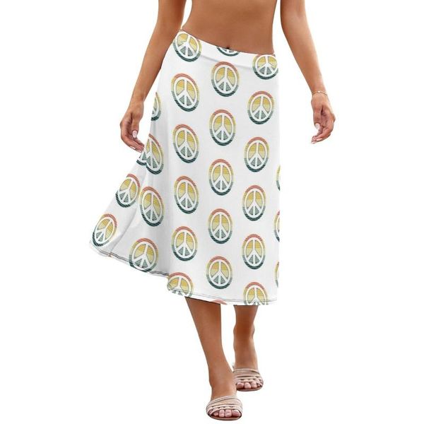 

skirts hippie skirt cute polyester youth pattern school midi, Black