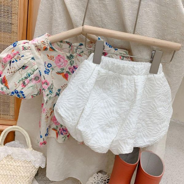 

summer korea children's wear girls solid color jacquard knickers shorts, Black