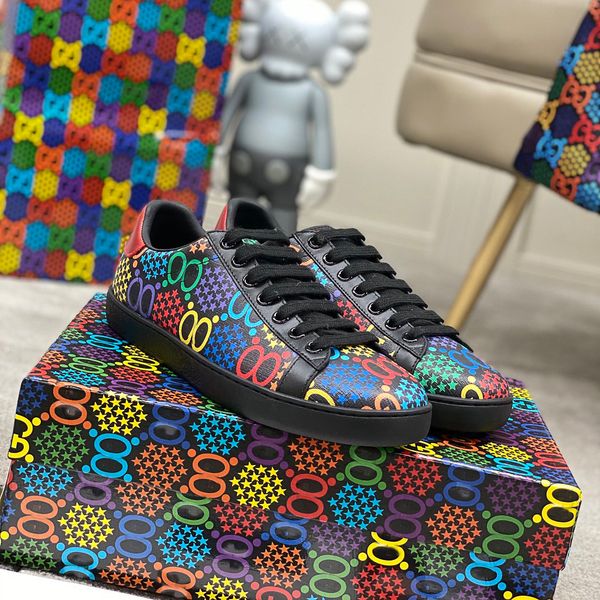 

2021ss luxury designer true leather ace shoes mens women shoes size 35-44 leisure shoes with box dust bag, Black