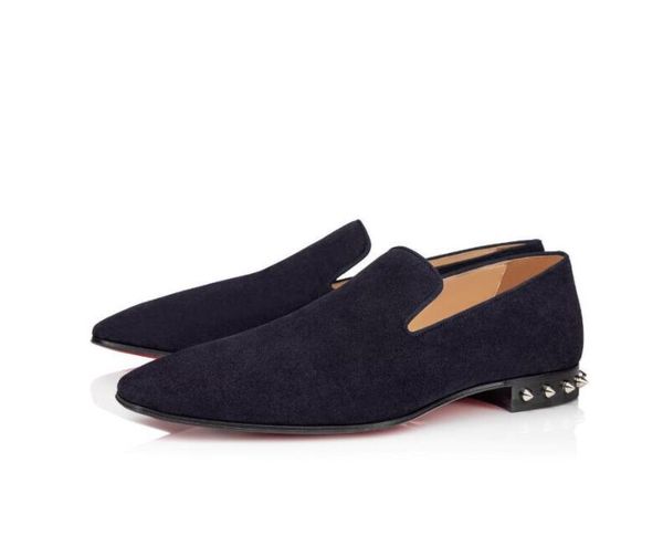 

2021autumn elegant gentleman formal shoes brand men's red-soled loafers pointed toe flat shes luxury designer party wedding eu 35-47, Black