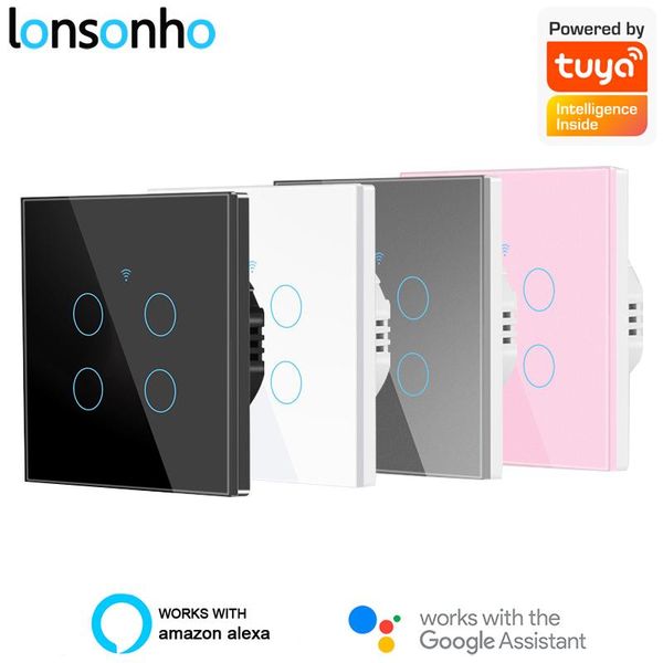 

smart home control lonsonho wifi switch eu 200v tuya life rf433 remote touch light alexa google compatible