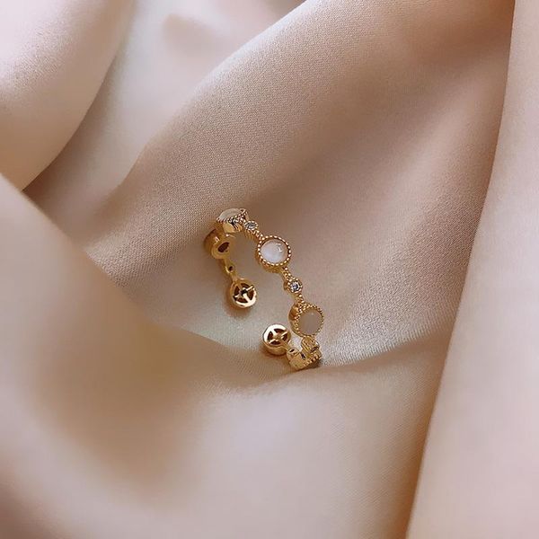 

wedding rings 2021 gothic style opals open for women golden index finger ring personalized fashion jewelry gift, Slivery;golden