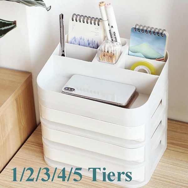 

bathroom storage & organization plastic cosmetic drawer makeup organizer jewelry container box diy multi-layer nail casket holder deskca