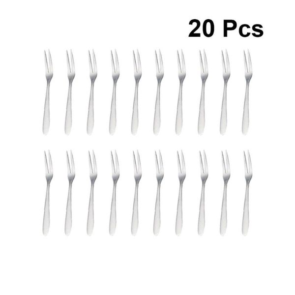 

20pcs mini fruit forks stainless steel cocktail cake dessert kitchen gadget