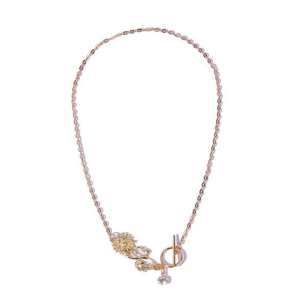 

pendant necklaces w445 limeng jewelry european and american fashion ol flower necklace personality simple metal female, Silver