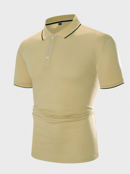 

men colorblock short sleeve polo shirt o9t1#, White;black