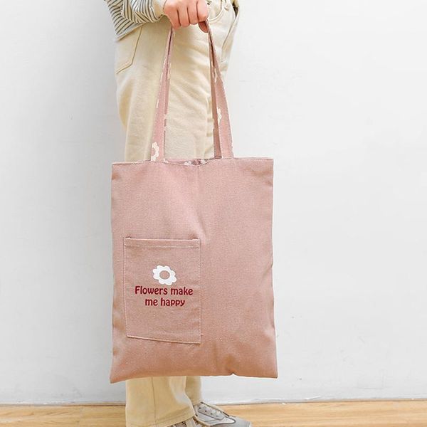 

storage bags double-sided dual-purpose handbag cotton and linen pocket shopping bag sundries j2y