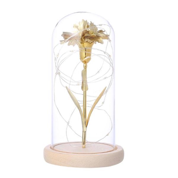 

night lights beauty in glass with led light silk remote control artificial rose gift for valentine's day, birthday, anniversary