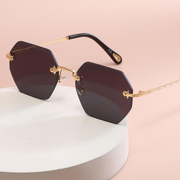 

sunglasses 2021 fashion square gradient women brand design vintage pilot retro cutting lens sun glasses female uv400, White;black